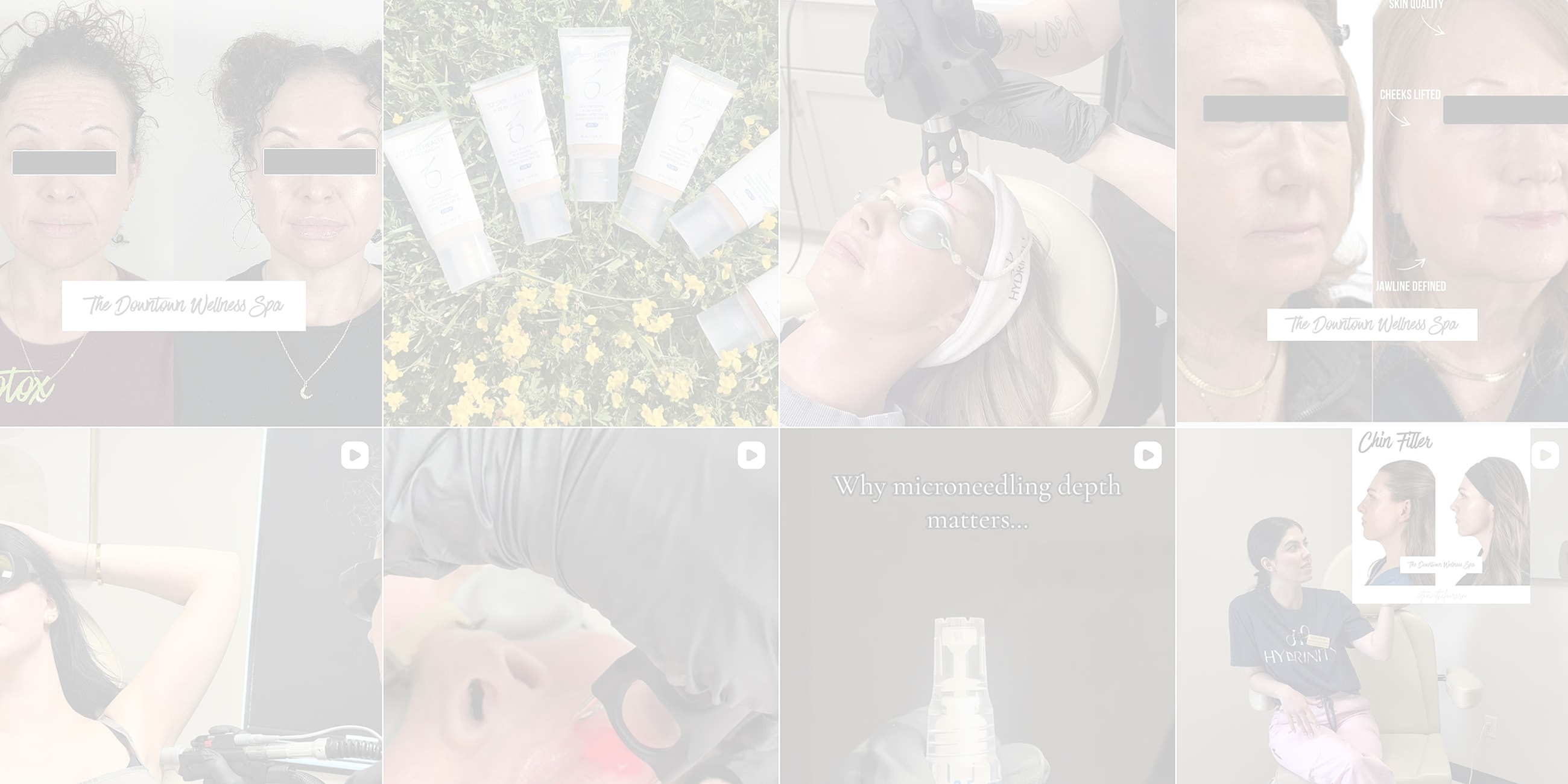 Wellness spa treatments and skincare procedures collage.