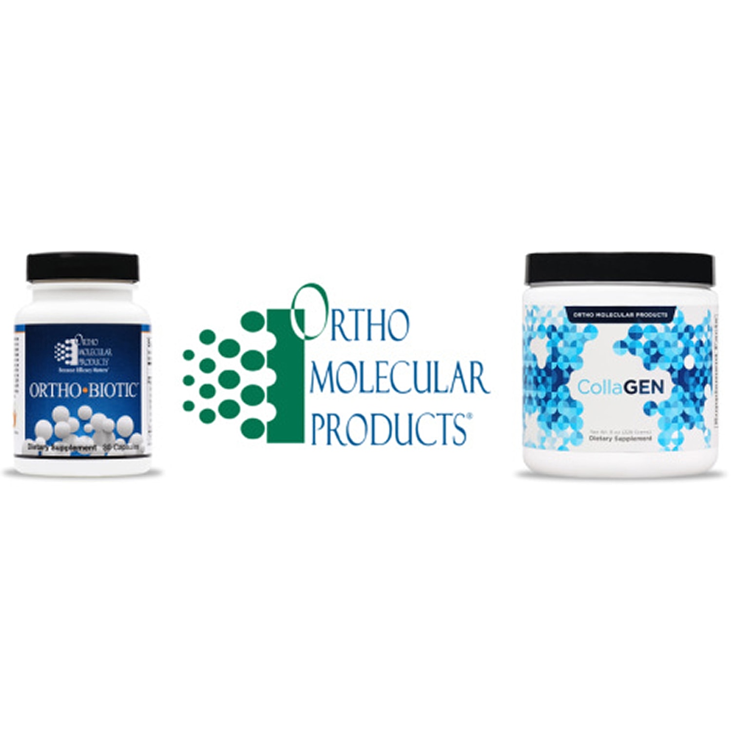 Ortho Molecular Products dietary supplements and logo.