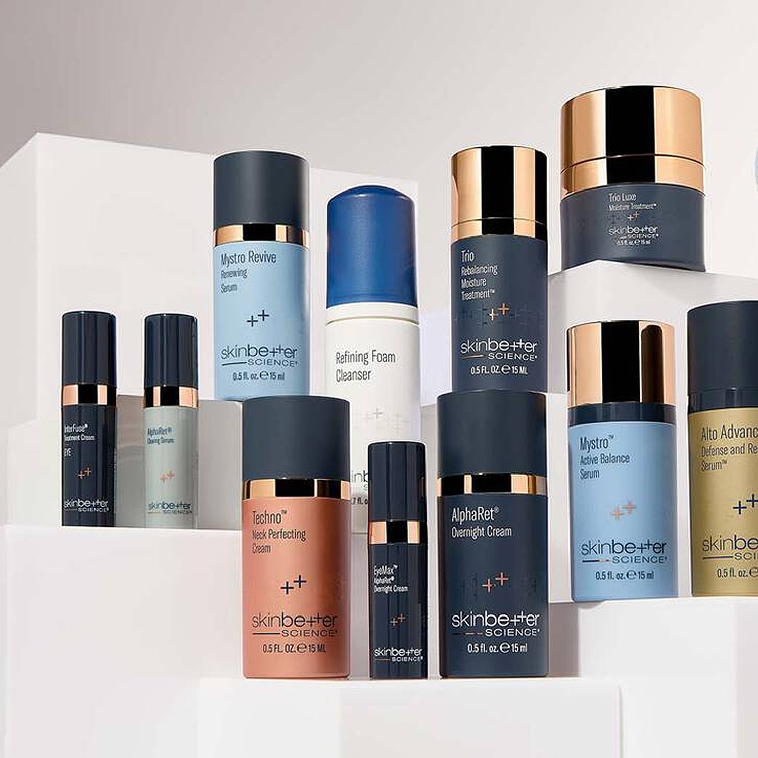 Skincare products displayed on a white background.