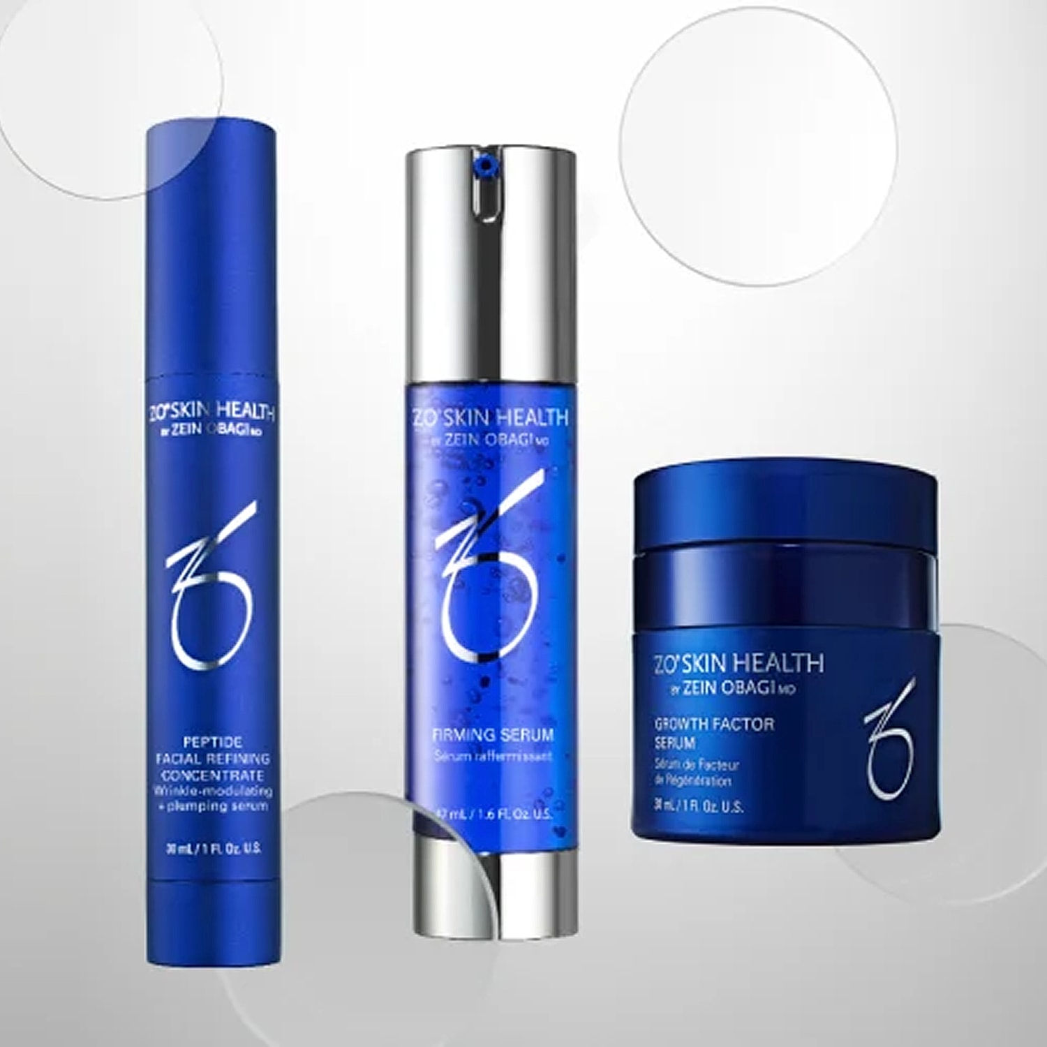 Collection of skincare products in various containers.